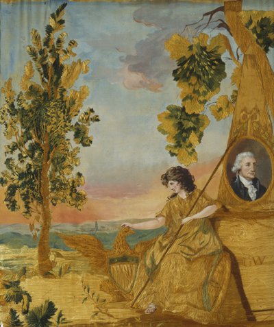 Memorial Embroidered Picture by American School
